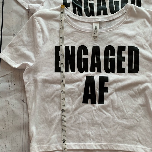 Bella Canvas white Engaged AF crop top - Picture 5 of 5